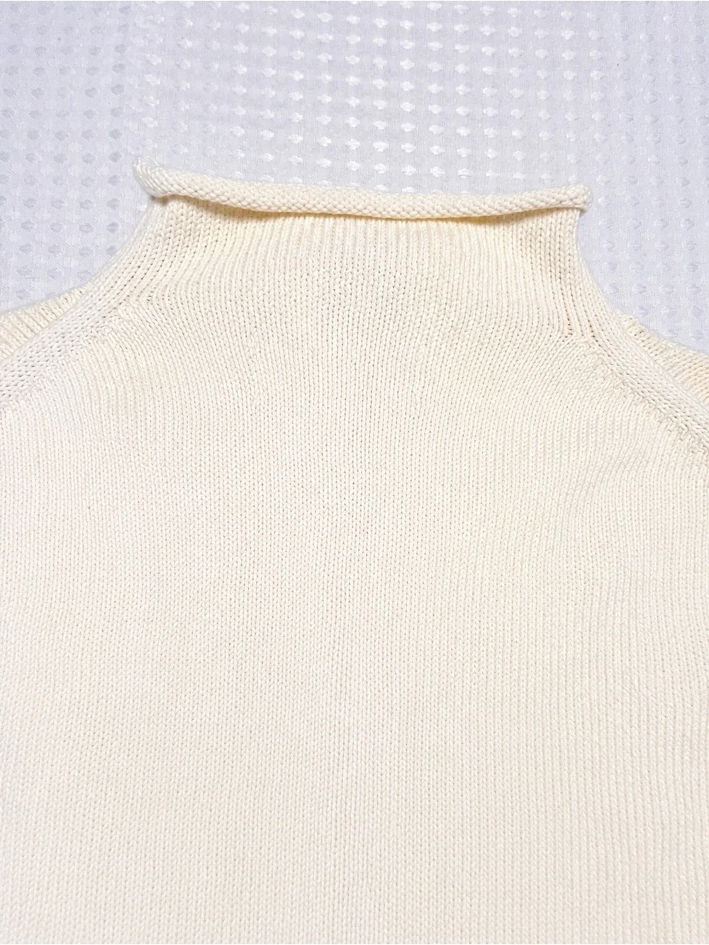 Free People Cream Cotton Cardigan | Floral Buttons • Rolled Trim • Textured Knit